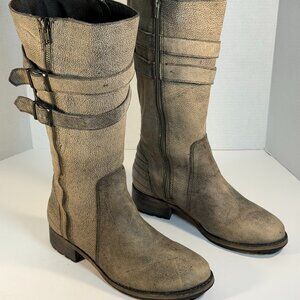 Women's size 10 light Gray /tan Leather boots